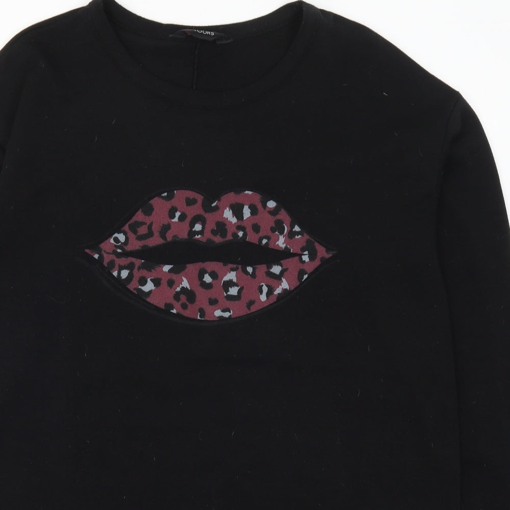 Yours Womens Black   Pullover Sweatshirt Size 16  - Lips