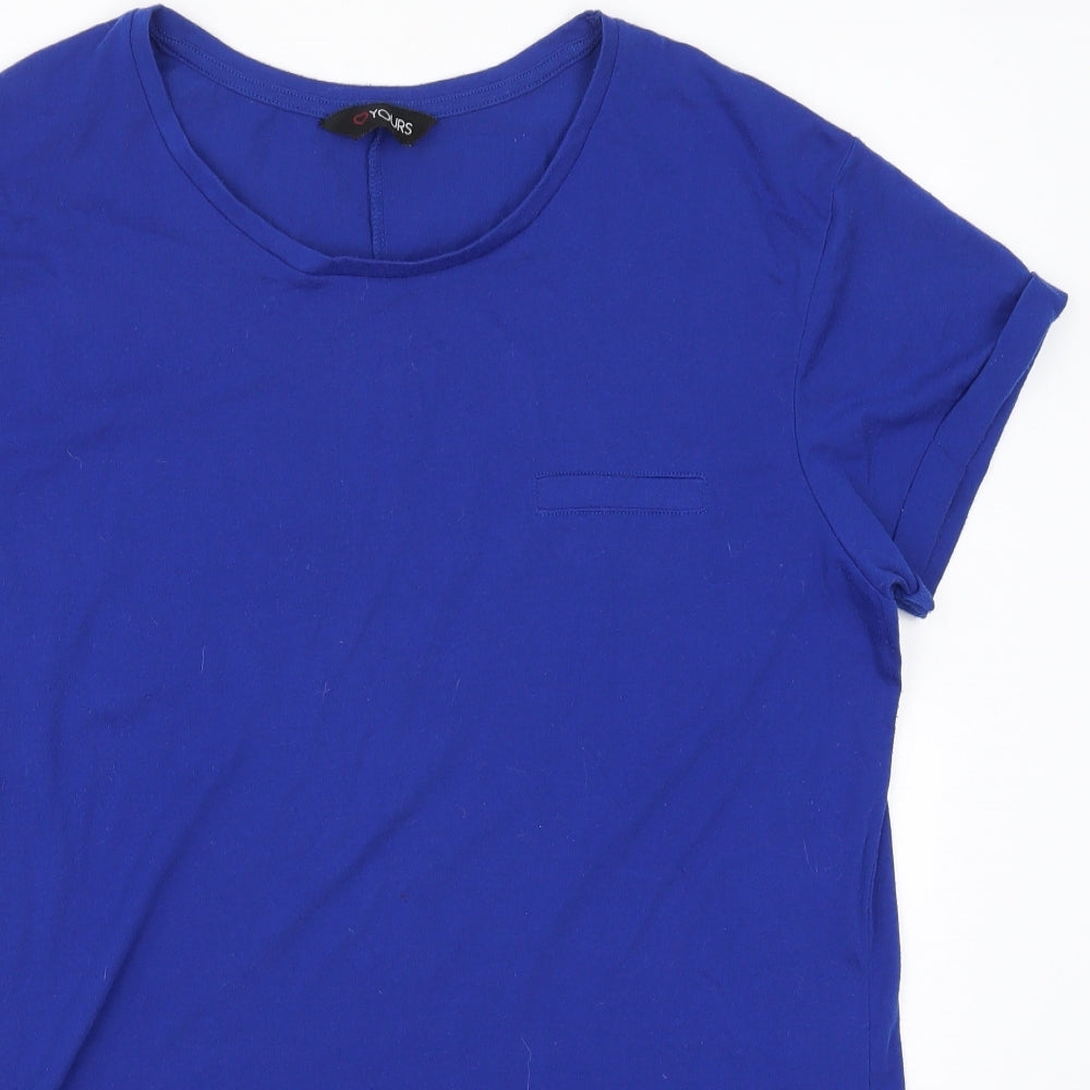 Yours Womens Blue   Basic T-Shirt Size 18