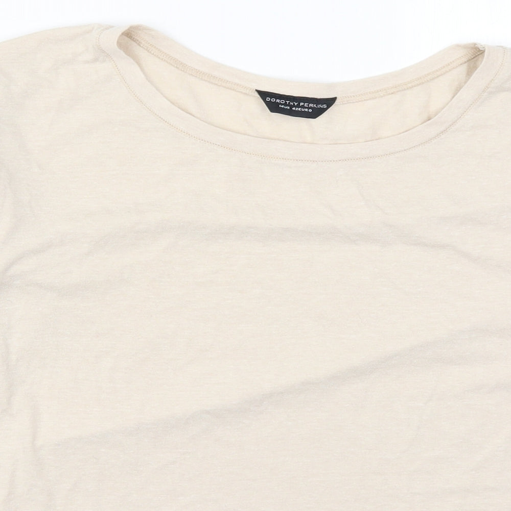 Dorothy Perkins Womens Beige   Basic T-Shirt Size 14