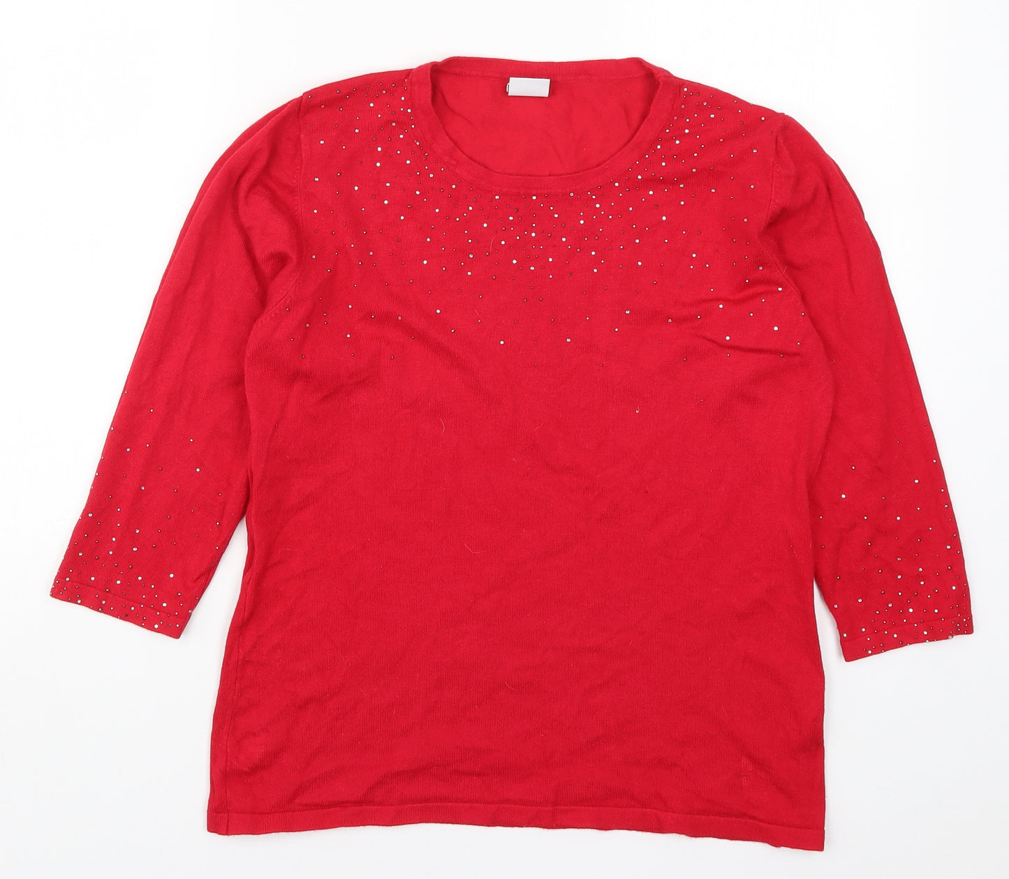 Stock Shop Womens Red  Knit Pullover Jumper Size M