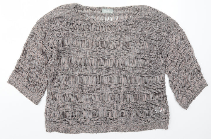 Wallis Womens Grey  Knit Pullover Jumper Size M