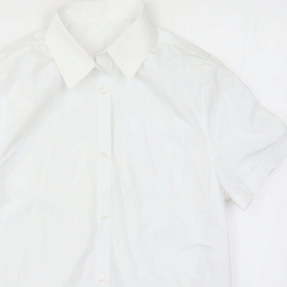 F&F Boys White   Basic Dress Shirt Size 13-14 Years