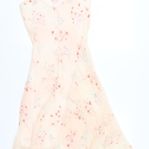 New Look Womens Pink Floral  A-Line  Size 10