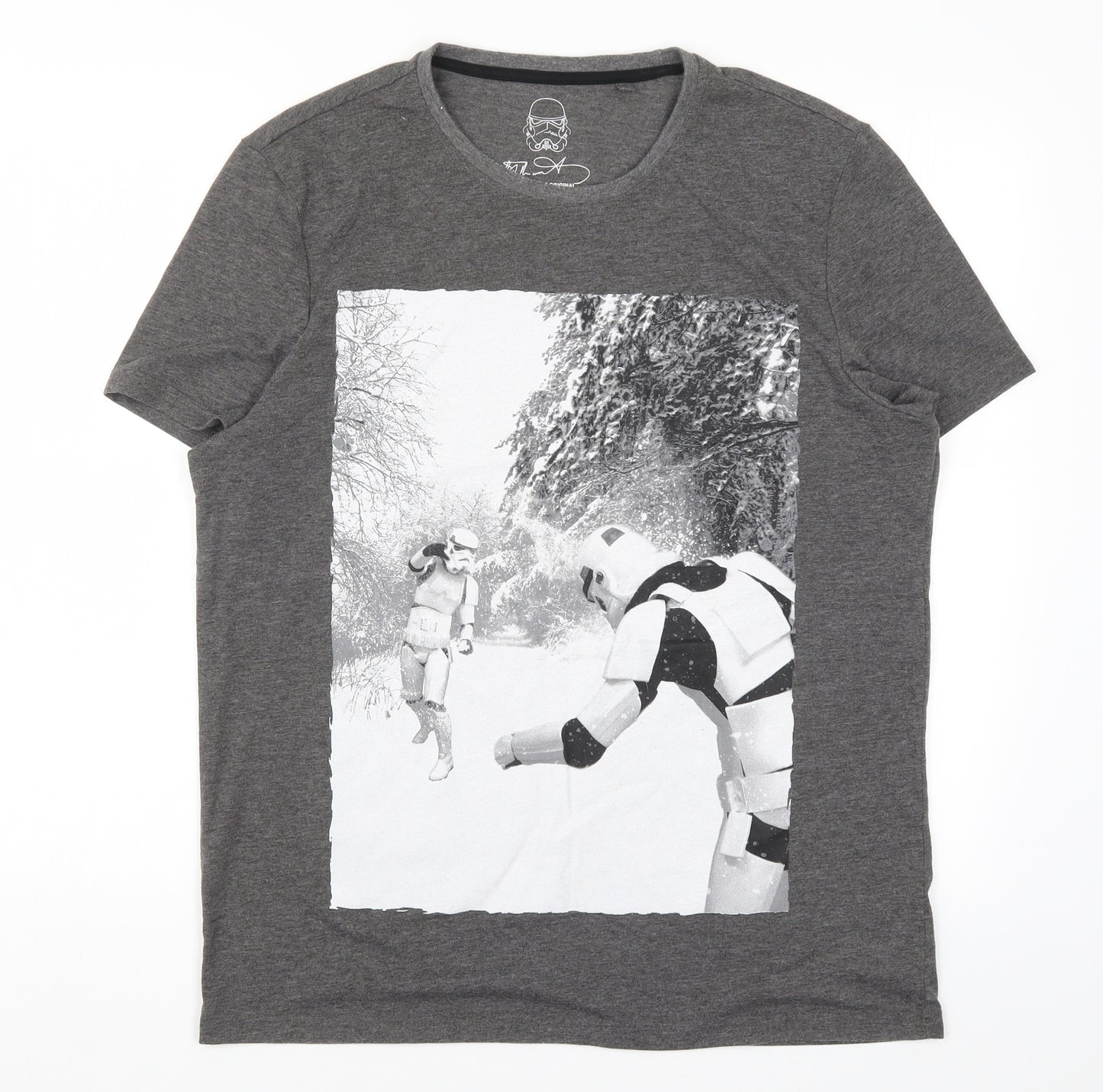 George Mens Grey    T-Shirt Size M  - Storm Troopers