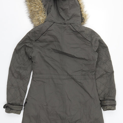 Miss Selfridge Womens Grey   Parka Coat Size 8