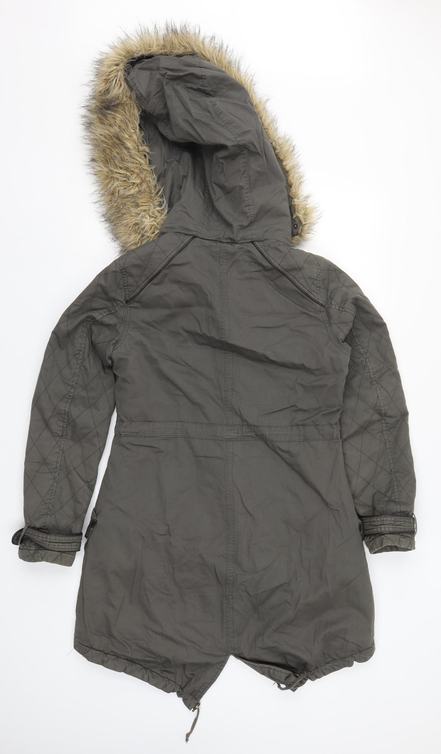 Miss Selfridge Womens Grey   Parka Coat Size 8