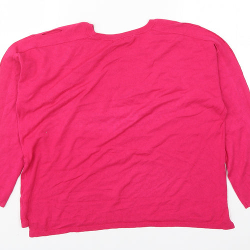 George Womens Pink  Knit Pullover Jumper Size 16