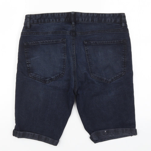 NEXT Mens Blue  Denim Bermuda Shorts Size 32