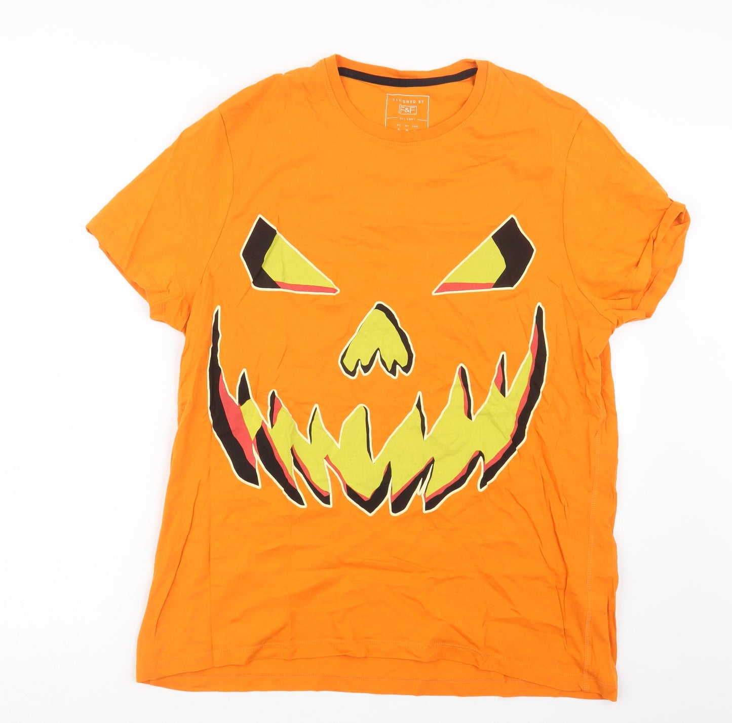 F&F Mens Orange    T-Shirt Size XL  - Halloween