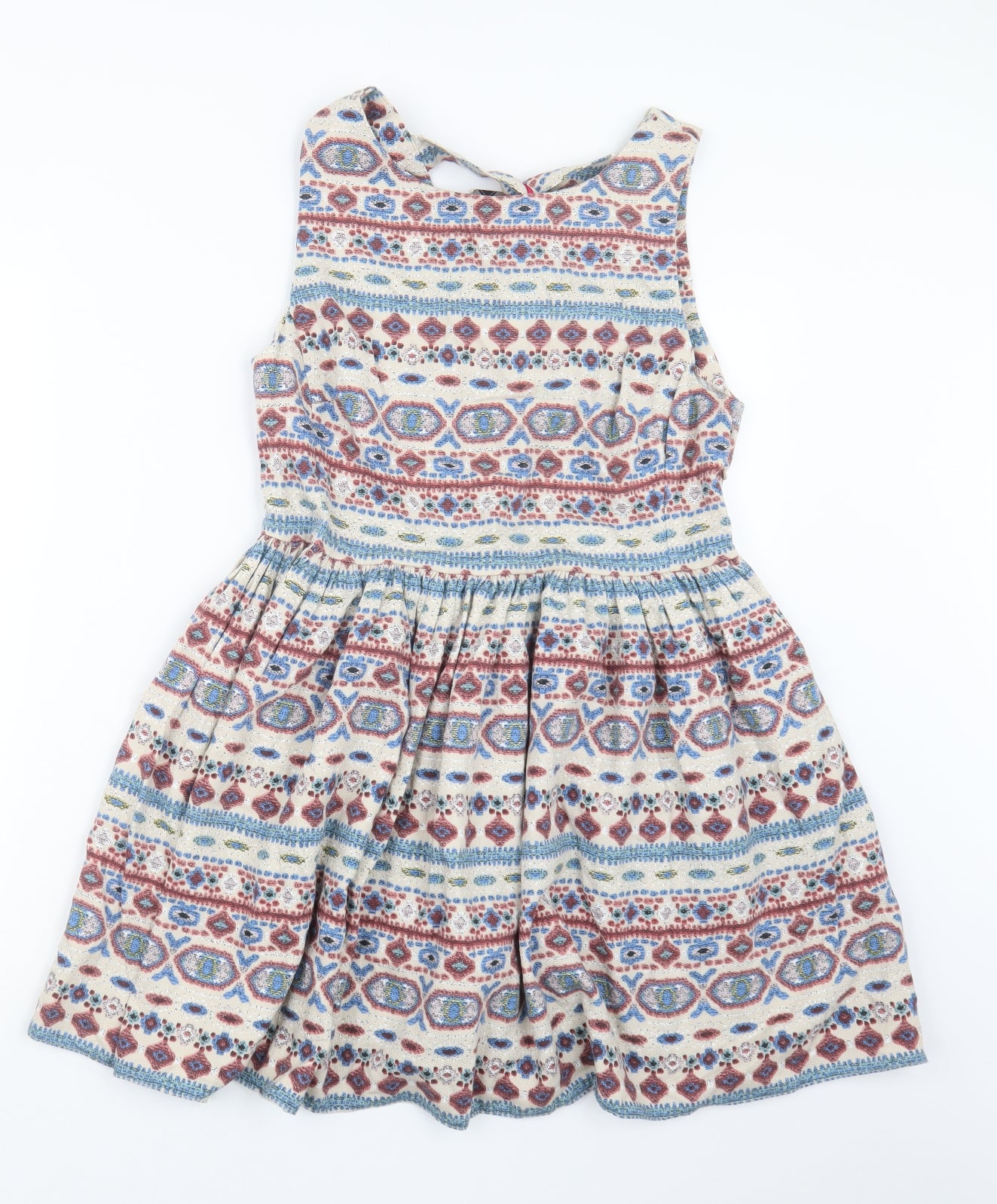 Boohoo Womens Blue Geometric  Mini  Size 14