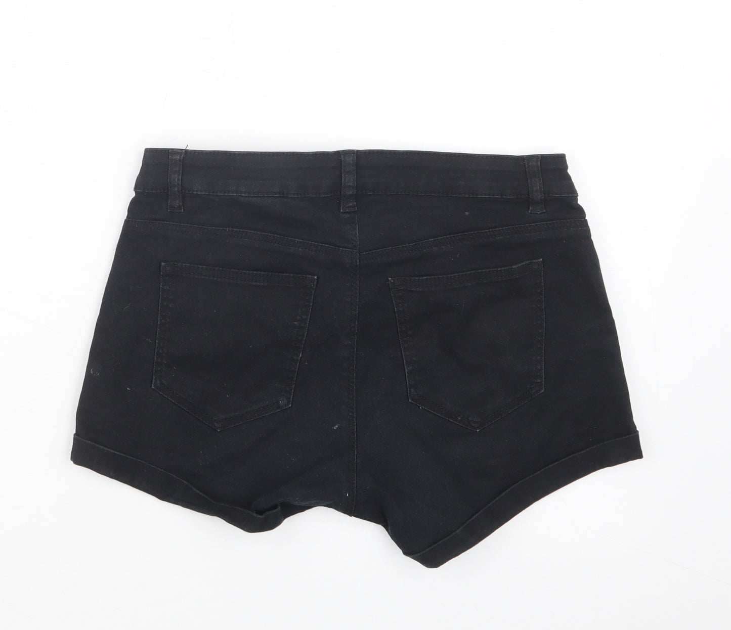H&M Womens Black  Denim Hot Pants Shorts Size 27 in