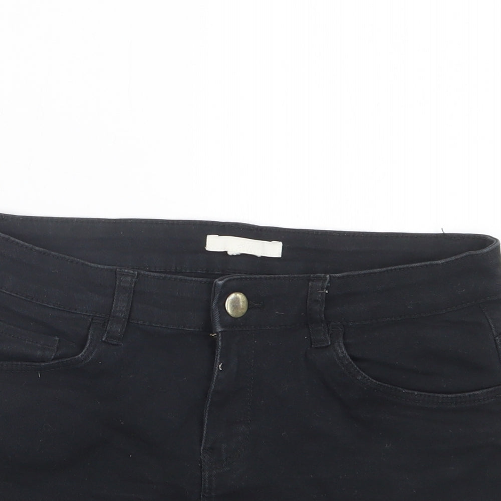 H&M Womens Black  Denim Hot Pants Shorts Size 27 in