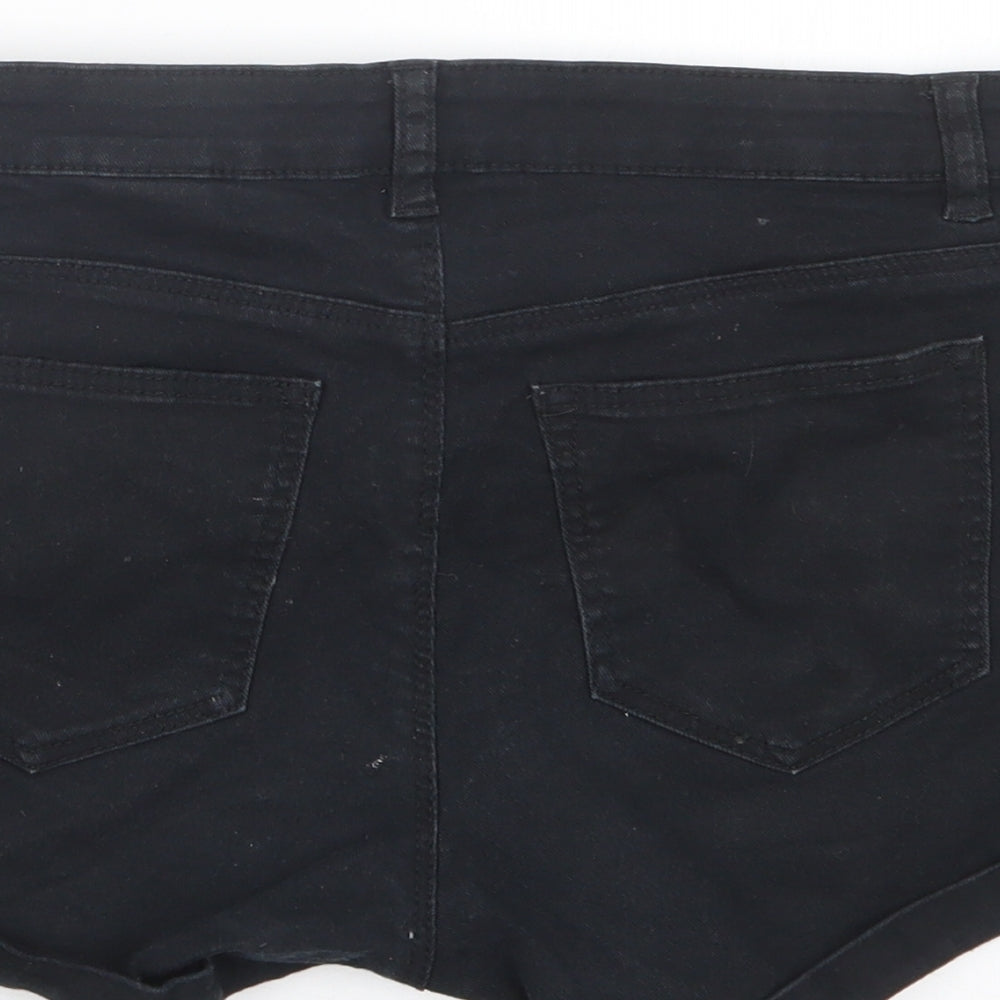 H&M Womens Black  Denim Hot Pants Shorts Size 27 in