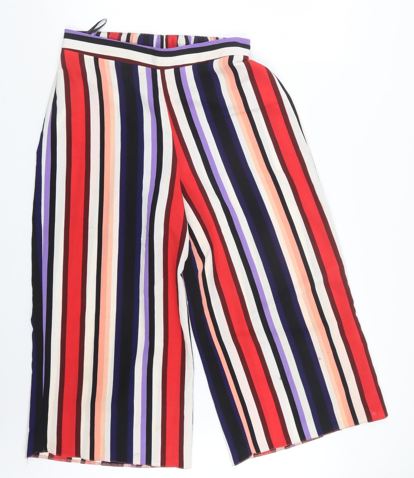 Primark Womens Red Striped  Cropped Trousers Size 12 L21 in