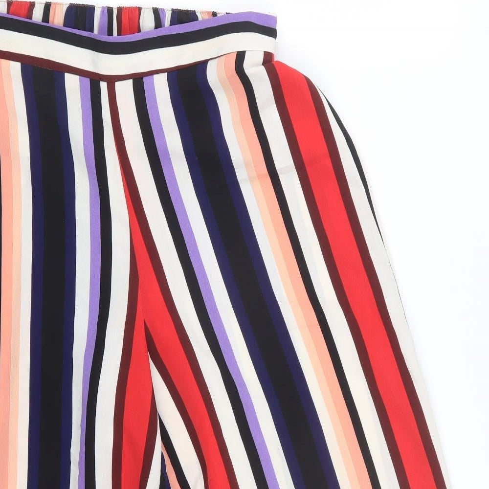 Primark Womens Red Striped  Cropped Trousers Size 12 L21 in