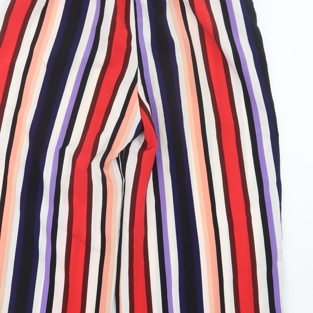 Primark Womens Red Striped  Cropped Trousers Size 12 L21 in