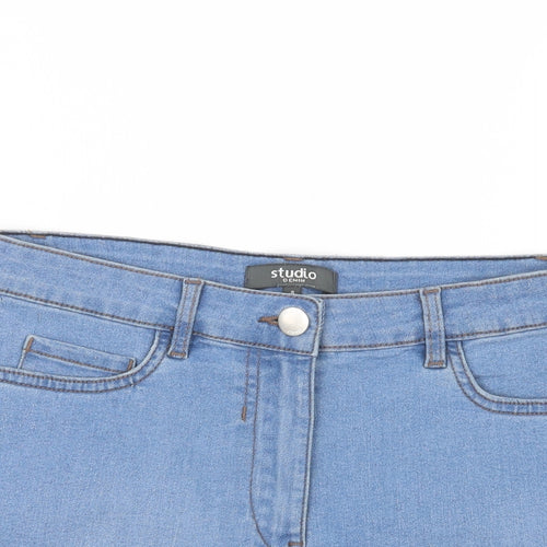 Studio Womens Blue  Denim Hot Pants Shorts Size 8