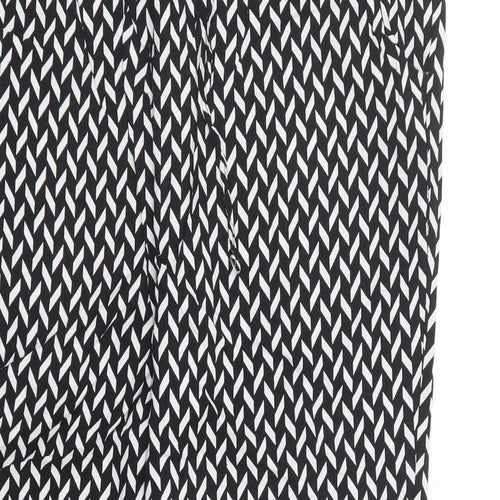 Blue Chameleon Womens Black Geometric  Trousers  Size 16 L26 in