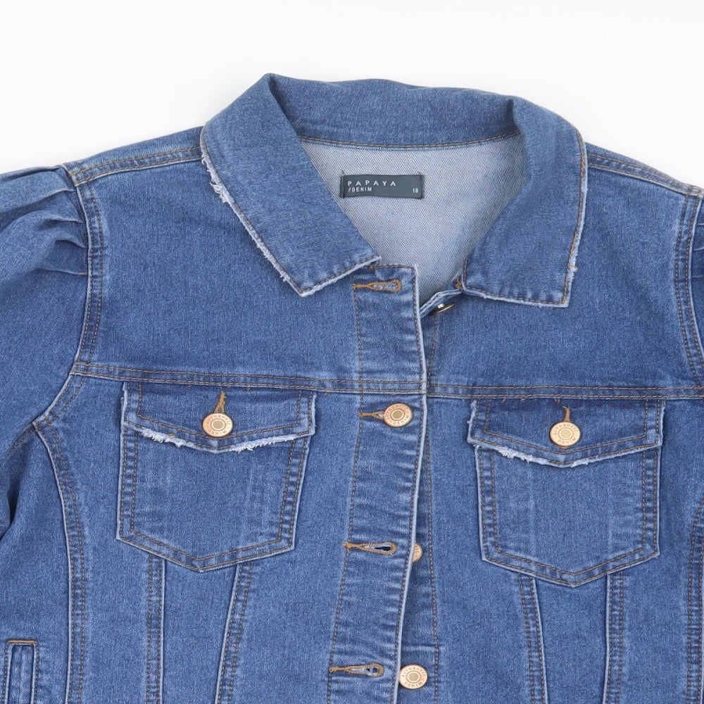 Papaya Womens Blue  Denim Jacket  Size 18