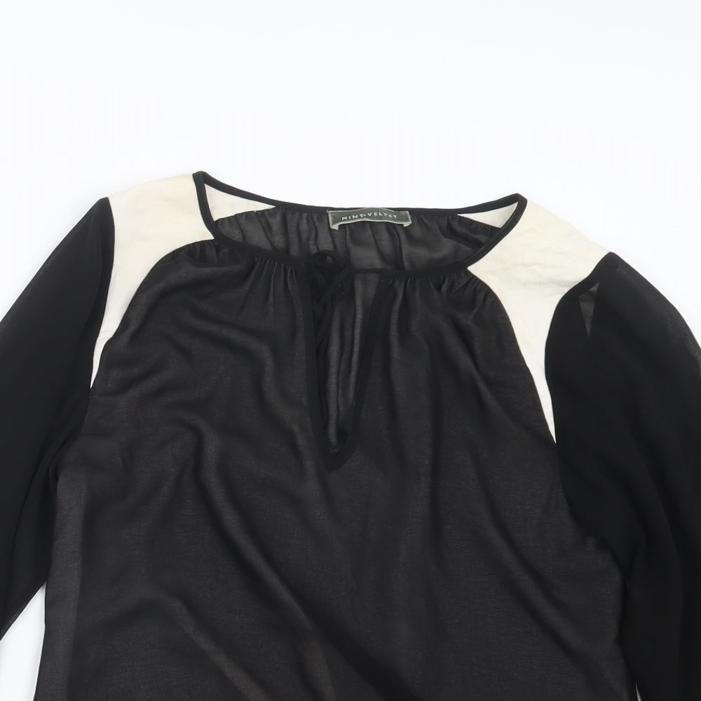 Mint Velvet Womens Black   Basic Blouse Size 8
