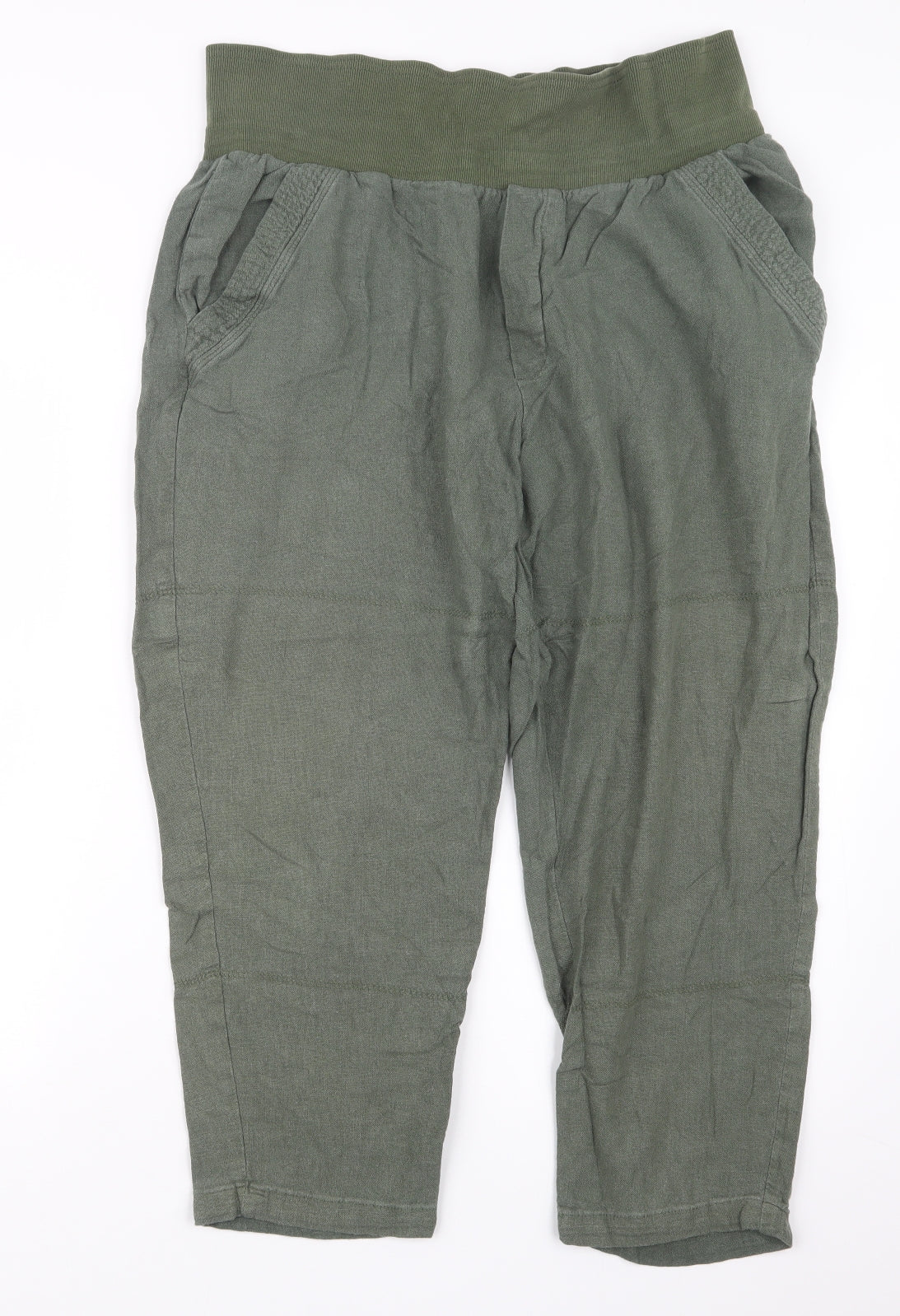 Papaya Womens Green   Cropped Trousers Size 16 L21.5 in