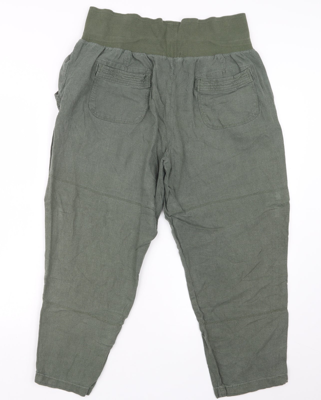 Papaya Womens Green   Cropped Trousers Size 16 L21.5 in