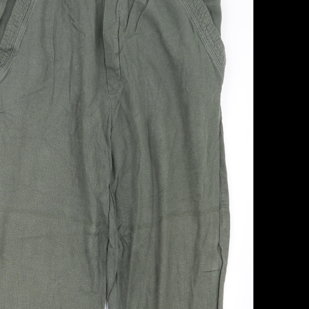 Papaya Womens Green   Cropped Trousers Size 16 L21.5 in