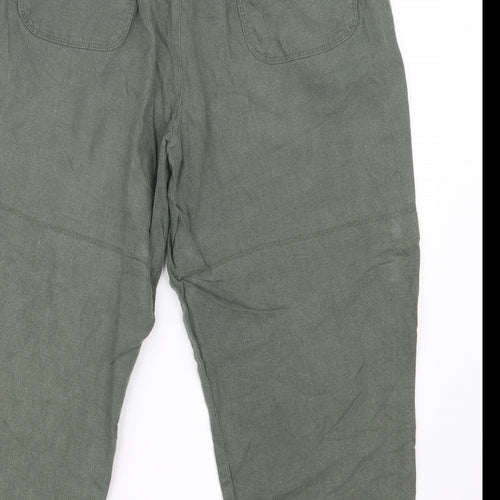 Papaya Womens Green   Cropped Trousers Size 16 L21.5 in