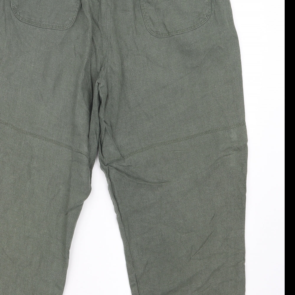 Papaya Womens Green   Cropped Trousers Size 16 L21.5 in