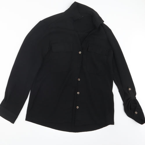 New Look Womens Black   Basic Button-Up Size 8
