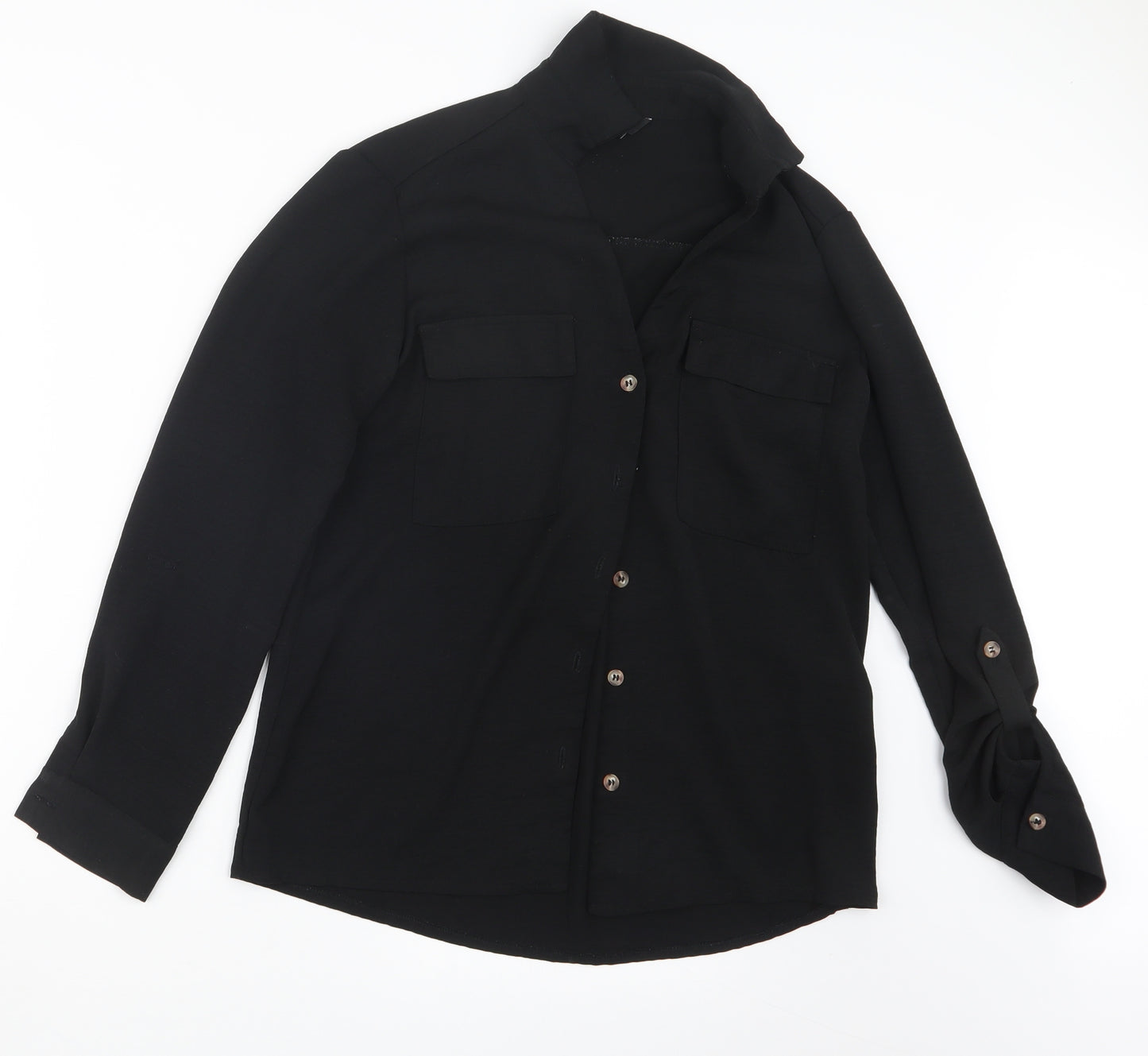 New Look Womens Black   Basic Button-Up Size 8