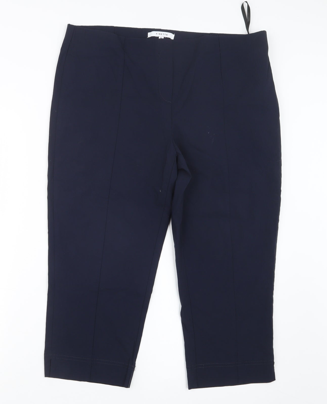 FINETTA Womens Blue   Cropped Trousers Size 18 L20.5 in