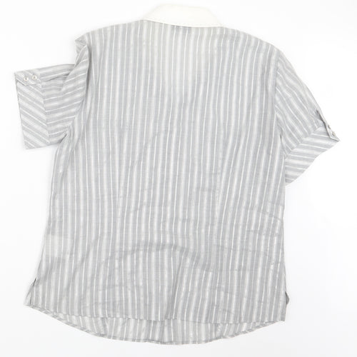 Gerry Weber Womens Grey Striped  Basic Button-Up Size 14