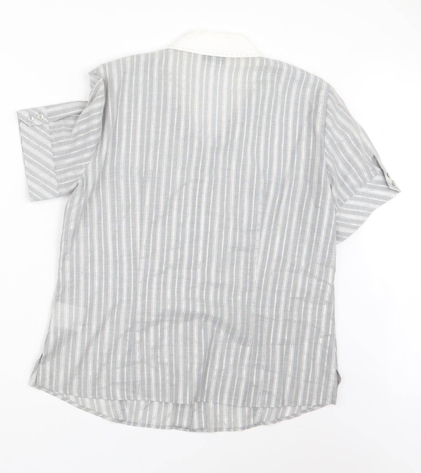 Gerry Weber Womens Grey Striped  Basic Button-Up Size 14