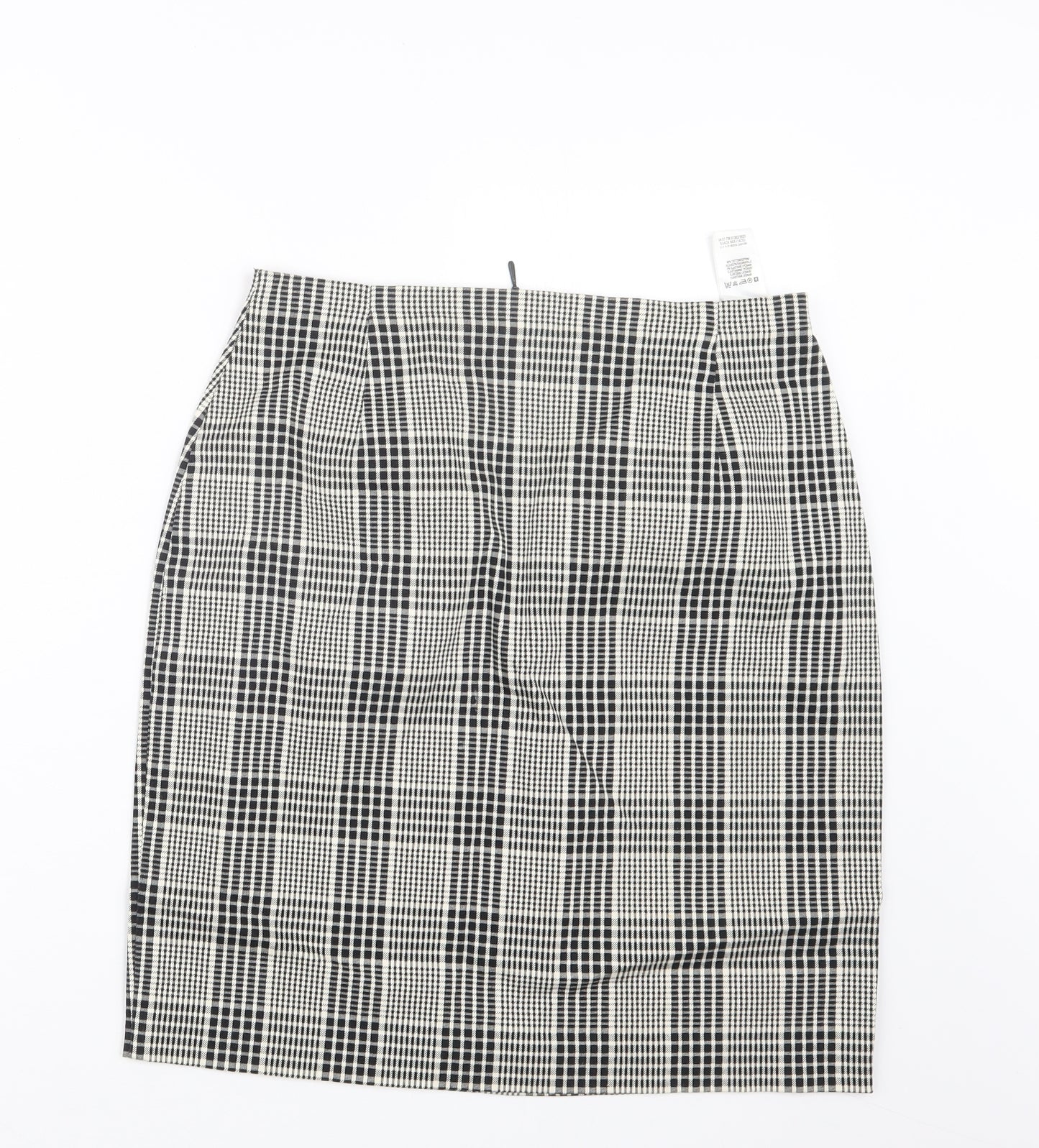 Marks and Spencer Womens Black Check  Straight & Pencil Skirt Size 14
