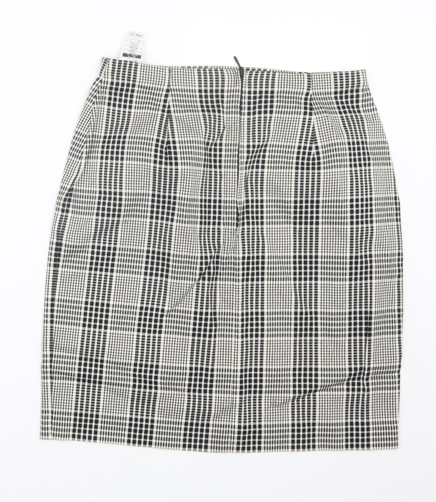 Marks and Spencer Womens Black Check  Straight & Pencil Skirt Size 14