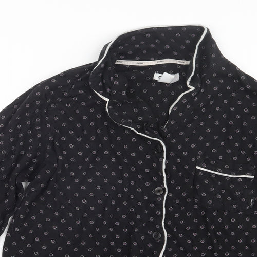 DKNY Womens Black Geometric  Top Pyjama Set Size M