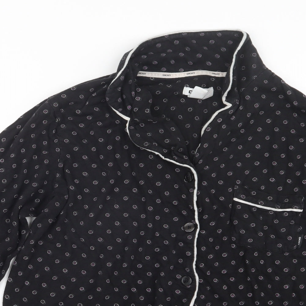 DKNY Womens Black Geometric  Top Pyjama Set Size M