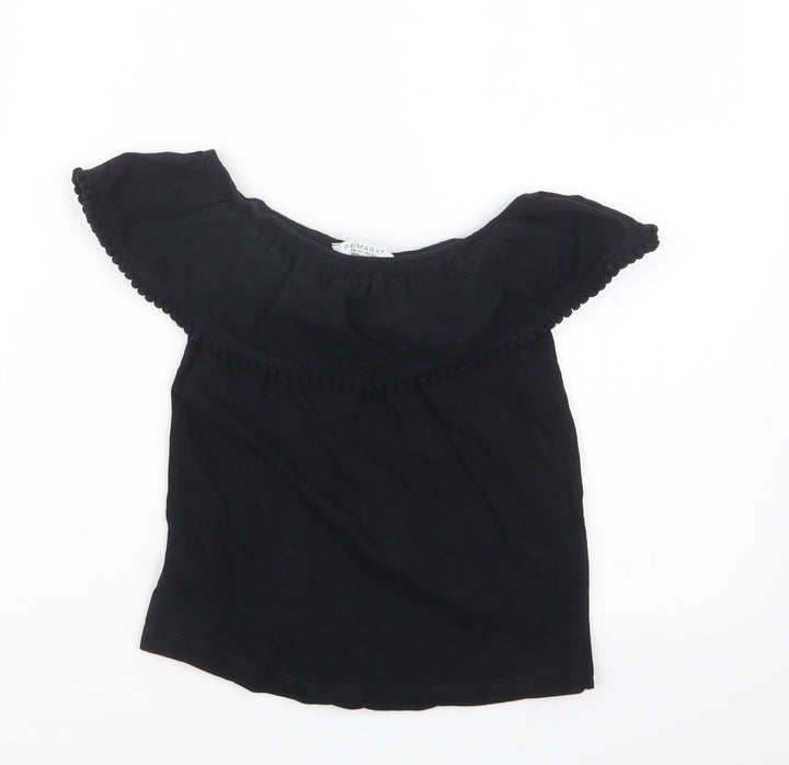 Primark Girls Black   Basic T-Shirt Size 9-10 Years