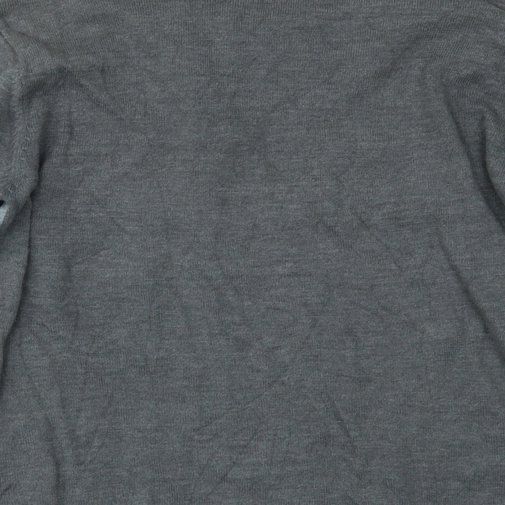 ALEXARA Womens Grey Striped  Basic Blouse Size M