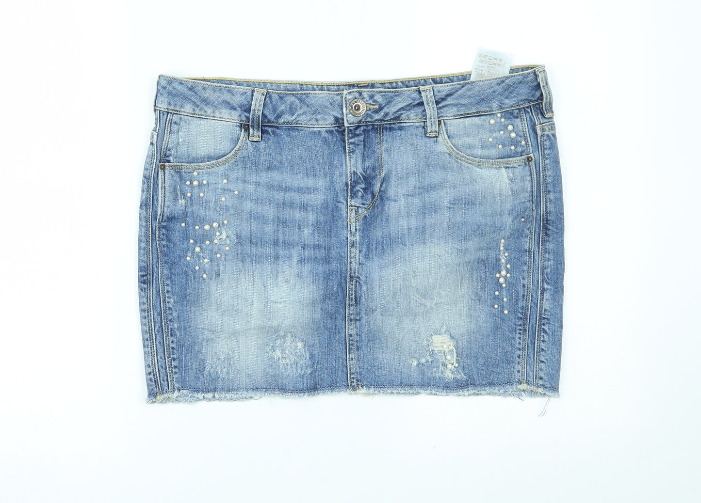 GUESS Womens Blue  Denim Mini Skirt Size 30 in