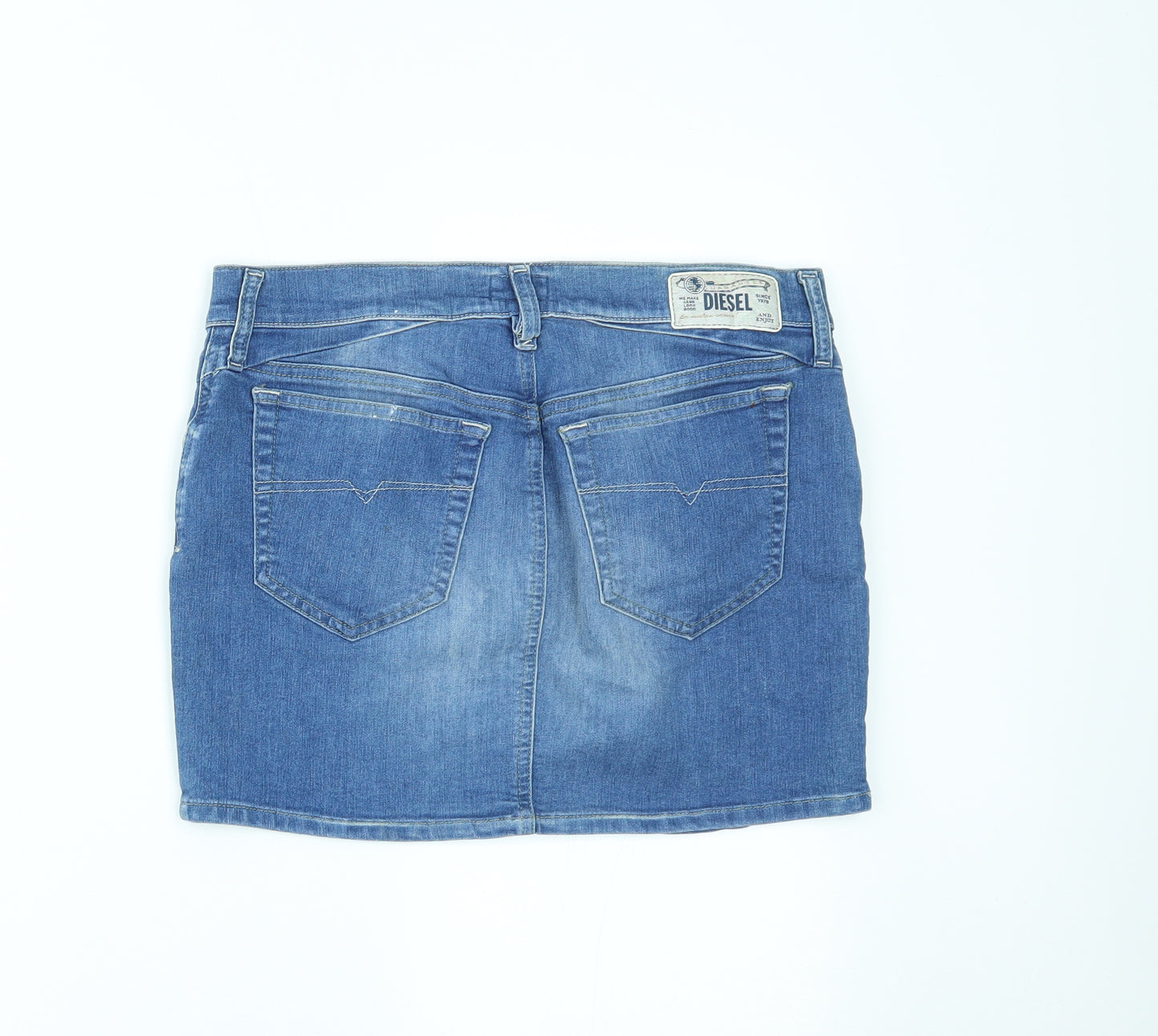 Diesel Womens Blue  Denim Mini Skirt Size 29 in