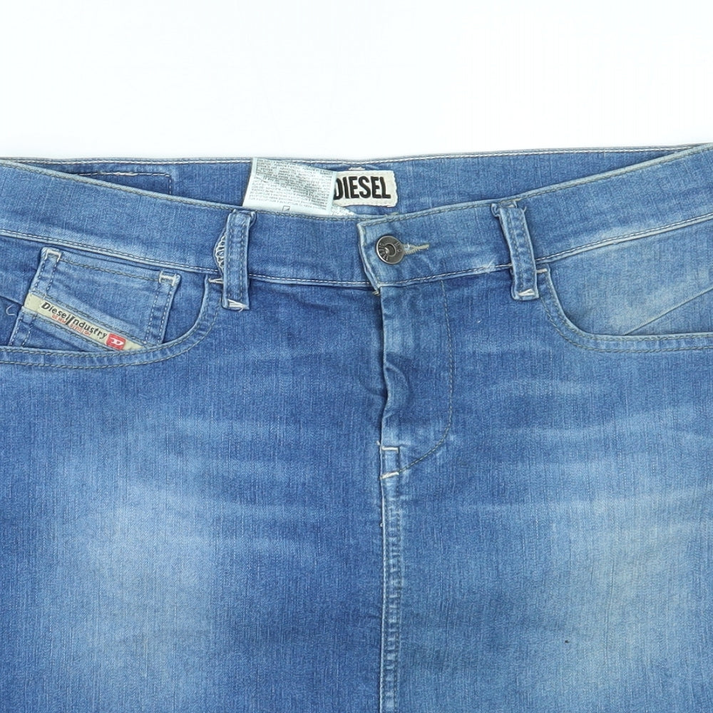 Diesel Womens Blue  Denim Mini Skirt Size 29 in