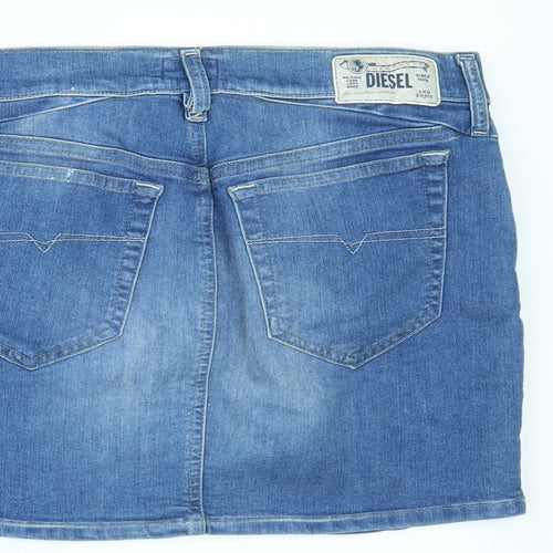 Diesel Womens Blue  Denim Mini Skirt Size 29 in