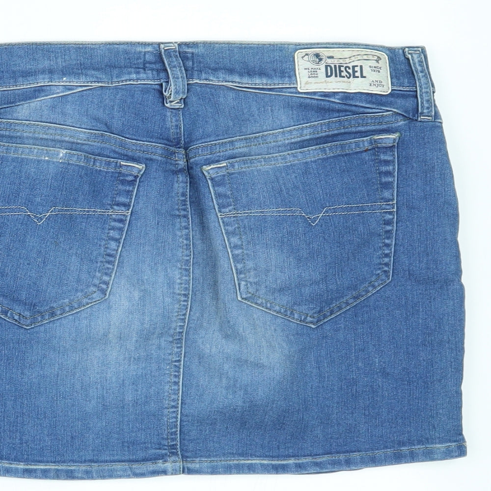 Diesel Womens Blue  Denim Mini Skirt Size 29 in