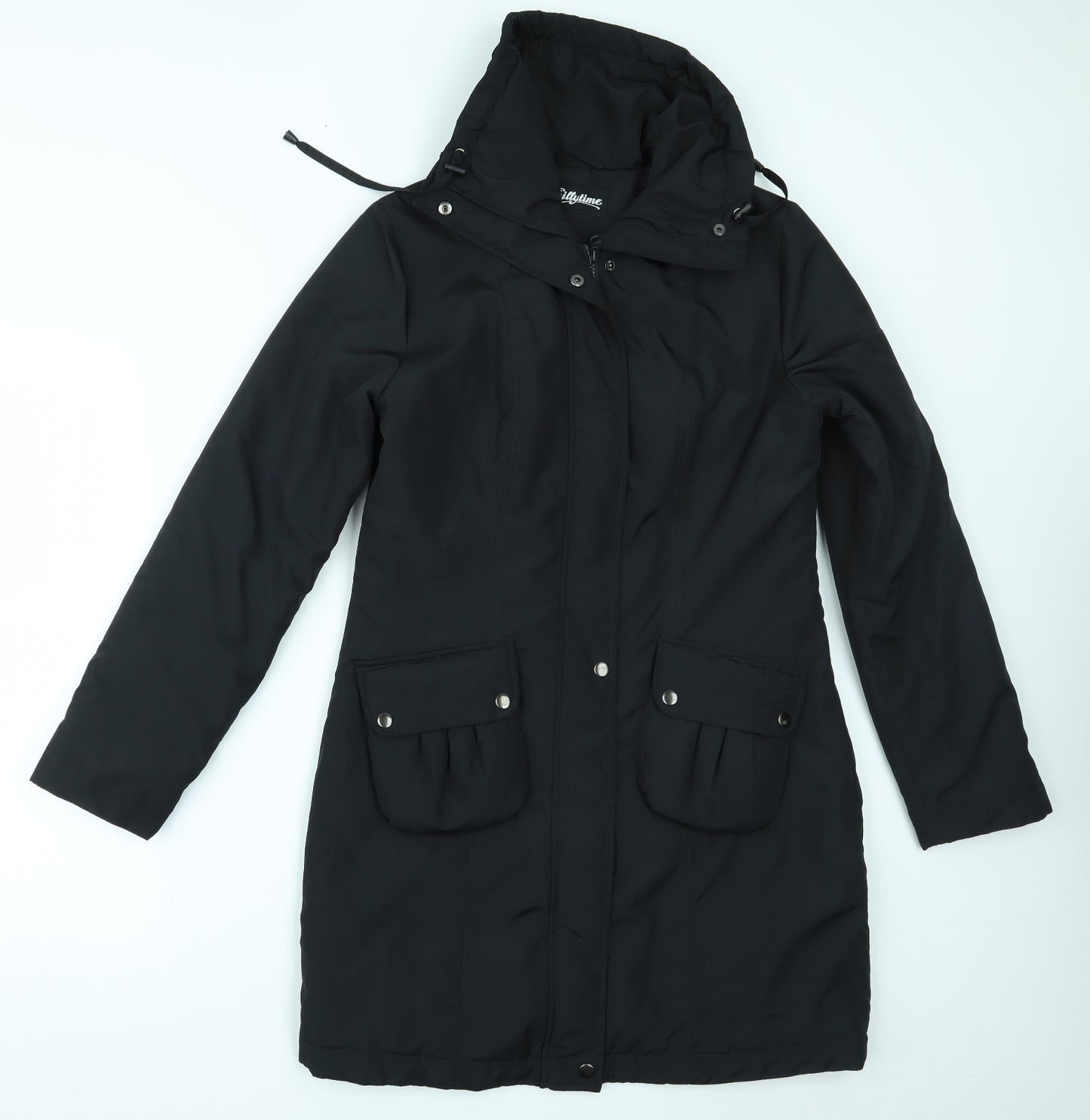 Chillytime Womens Black   Overcoat Coat Size 10