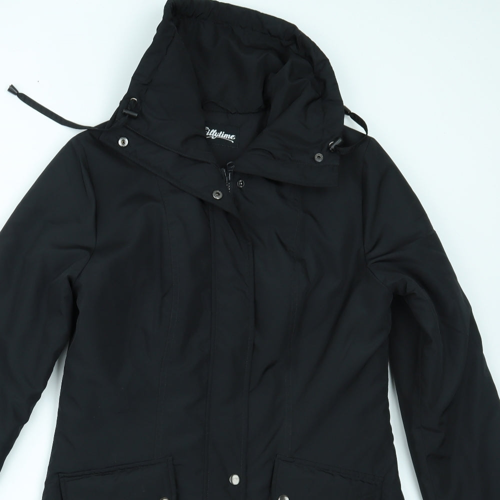 Chillytime Womens Black   Overcoat Coat Size 10