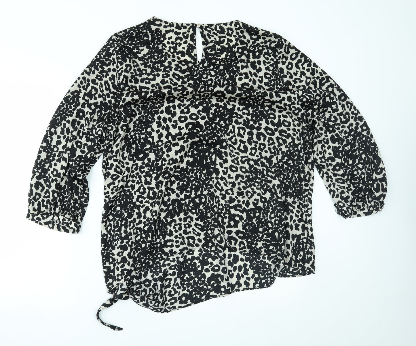 Debenhams Womens Black Animal Print  Basic Blouse Size 20