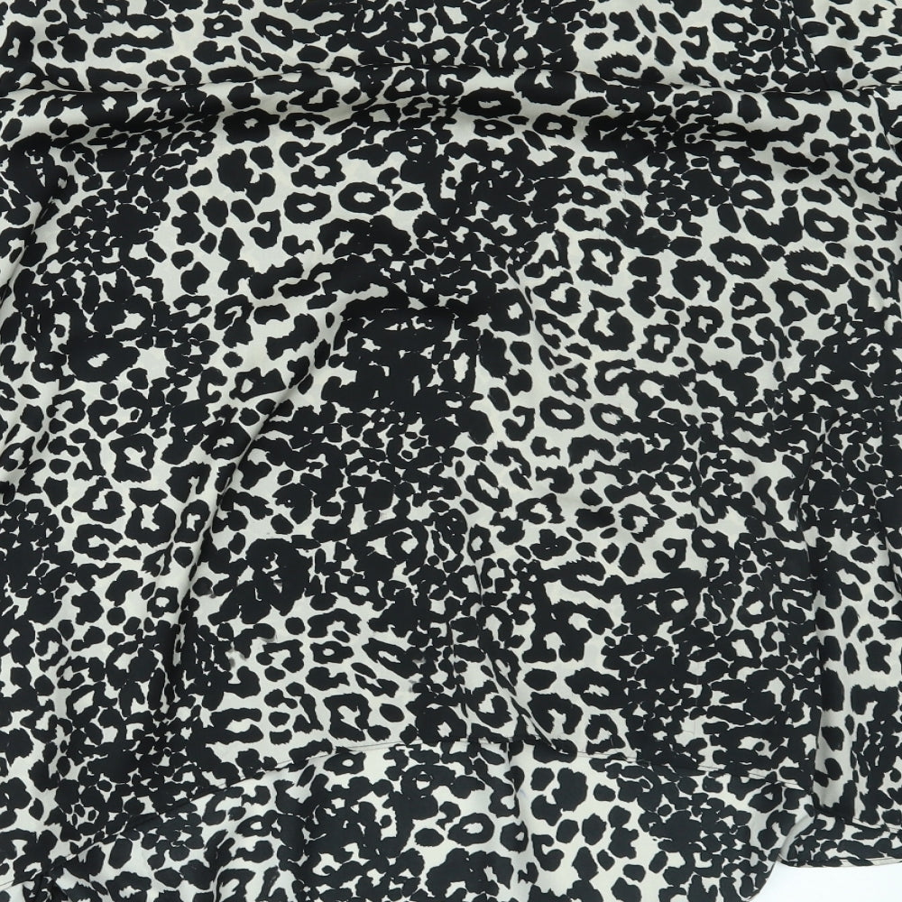 Debenhams Womens Black Animal Print  Basic Blouse Size 20