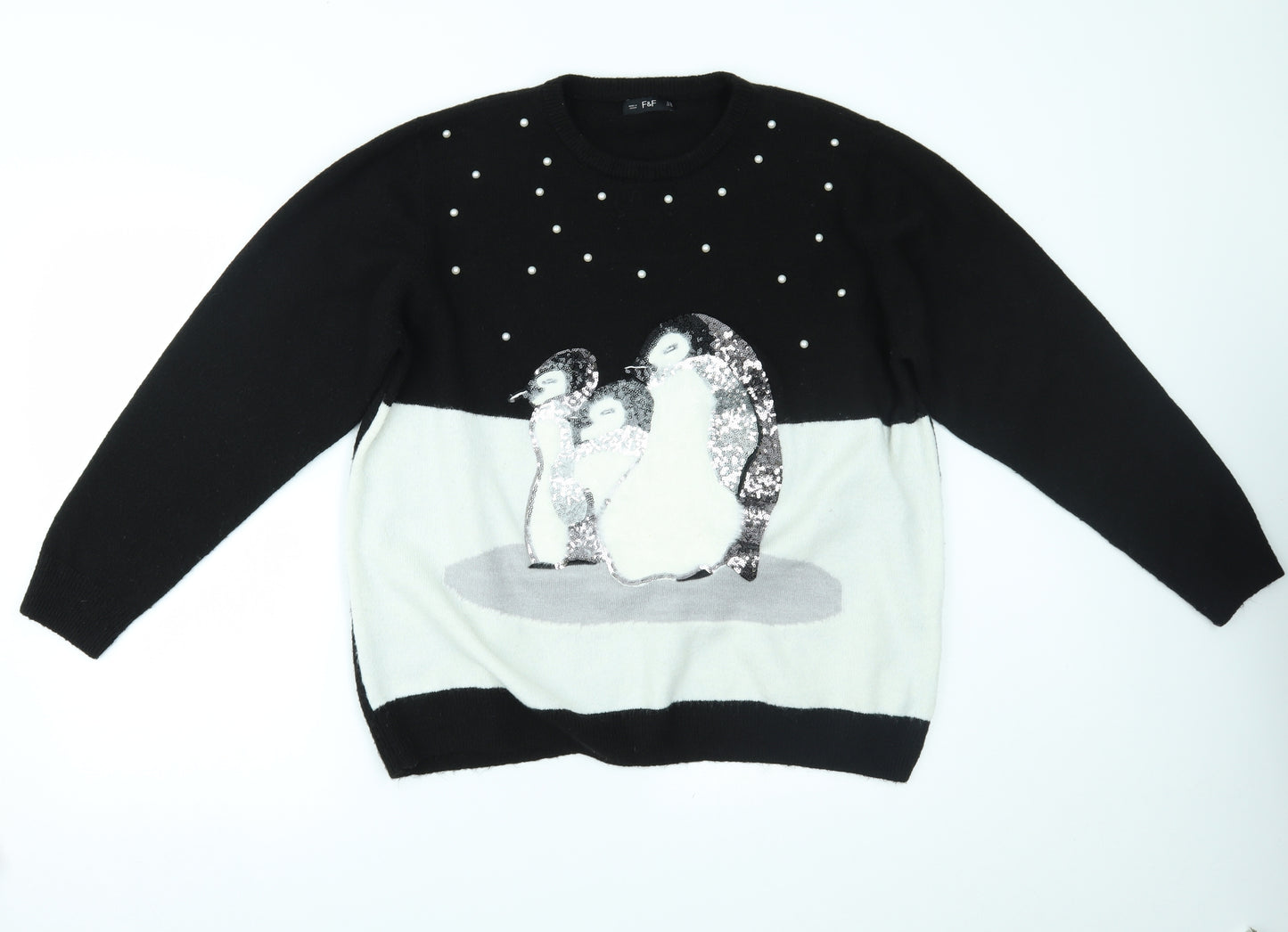 F&F Womens Black   Pullover Jumper Size 22